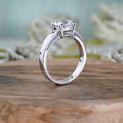 14K White Gold Promise Ring For Her, Classic Wedding Rings For Women