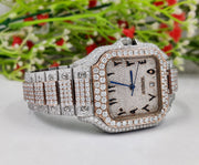 Moissanite Diamond iced out Luxury watches, Fully Automatic Hip Hop Buss Down Watch Two Tone