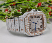 Buss Down VVS Moissanite Diamond Fully Automatic Luxury Watch iced out Hip Hop watches Two Tone