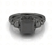 2.35 Ct Gothic Skull Princess Vintage Engagement Ring, Simulated Diamond, Sterling silver, CZ Women ring, Unique Wedding Ring For Her