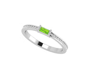 August Birthstone Peridot Stacking Baguette Ring