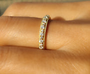 Eternal Twists: Vintage Silver and Gold Moissanite Cable Band Ring Set