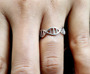 DNA Chemistry Molecule Rings Double Helix Ring Minimalist Ring, 14k Gold Ring, Stacking Rings, Minimalist Ring For Women, Open ring Design