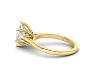 Timeless Beauty: 2 Ct Pear Shaped Moissanite Tulip Setting Ring, a Nature-Inspired Minimalist Engagement Ring