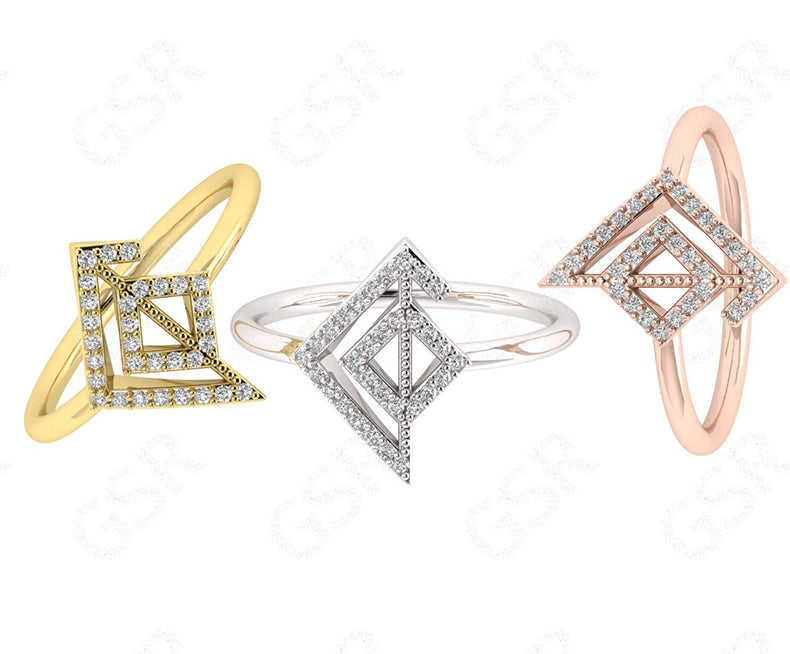 Express Your Love with Viking Rune Symbols: A Unique Silver and Gold Moissanite Ring, Perfect for Stackable Minimalist Rings