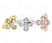 Nature-Inspired Floral Stackable Ring in Silver and Gold - Perfect Promise or Anniversary Gift for Her