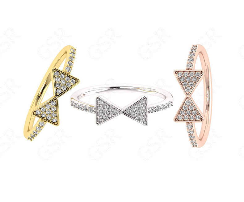 Elevate Your Style with a Gold Arrow Ring: A Silver and Solid Gold Moissanite Stackable Ring, a Geometric and Dainty Minimalist Promise Ring for Women