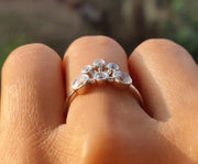 Crown of Elegance: Unique Bubble-Style Bezel Set Moissanite Ring in Dazzling Gold, Fit for Royalty