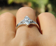 Double Pear Shaped Moissanite Ring, Unique Teardrop Engagement Ring, Split Shank Ring, Promise Rings For Women, Inspired By Tear Of Two Eye