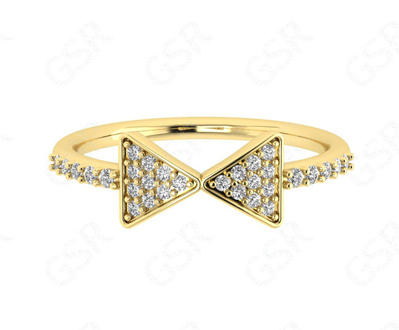 Elevate Your Style with a Gold Arrow Ring: A Silver and Solid Gold Moissanite Stackable Ring, a Geometric and Dainty Minimalist Promise Ring for Women