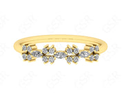 Elegant Stacking Ring - Marquise & Round Moissanite Band