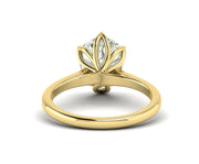 Timeless Beauty: 2 Ct Pear Shaped Moissanite Tulip Setting Ring, a Nature-Inspired Minimalist Engagement Ring