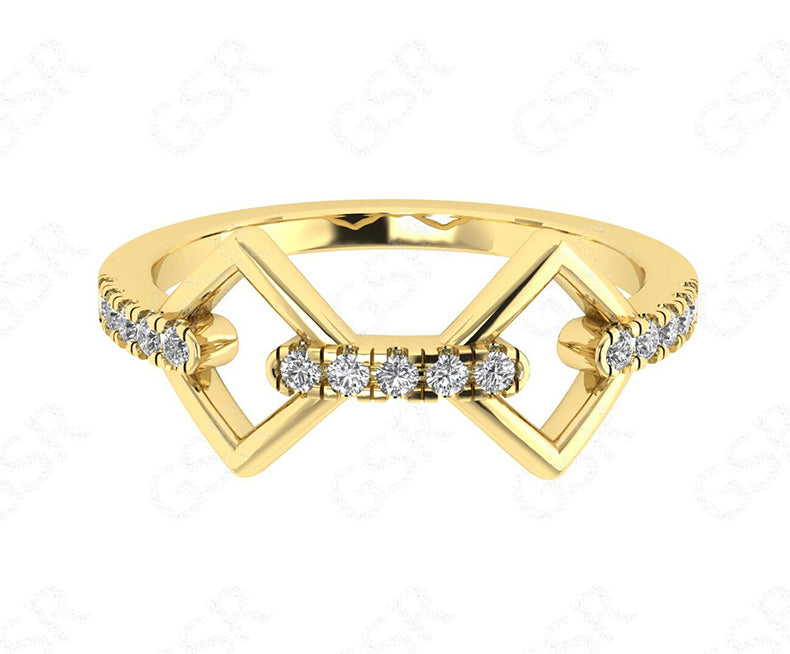 Modern Sophistication: Silver and Solid Gold Moissanite Ring – Elevate Your Style with a Geometric, Stackable, and Dainty Minimalist Promise Ring for Women