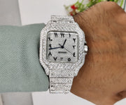 Moissanite Diamond iced out Luxury watches, Fully Automatic Hip Hop Buss Down Watch