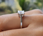 Princess Cut Solitaire Engagement Ring, Princess Cut Moissanite Diamond Ring, Square Stone Ring, Promise Rings For Women, Classic Gold Ring