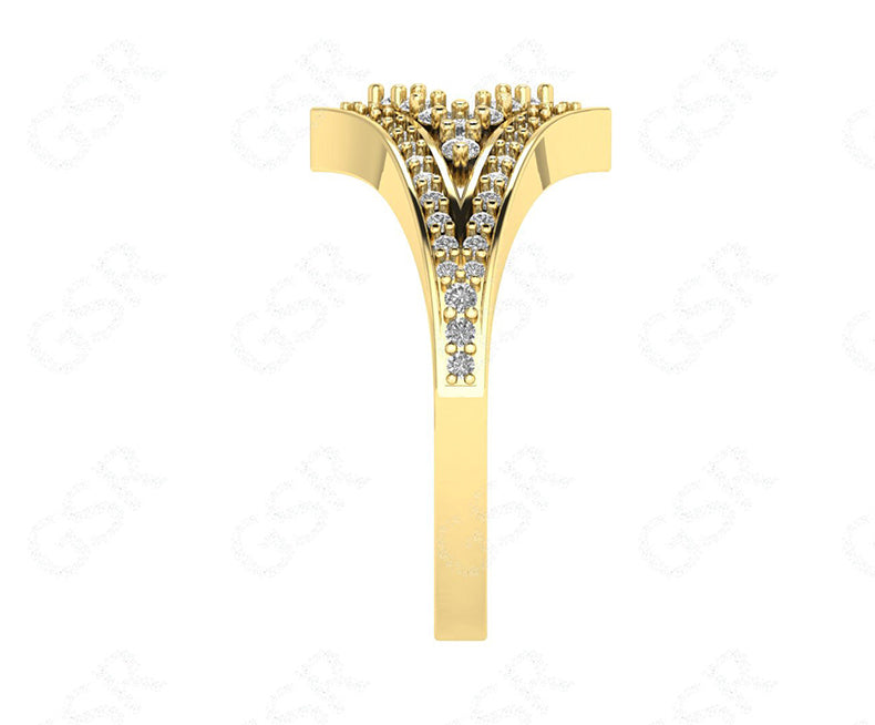 Elegant Moissanite Anniversary Gold Ring - Dazzling Diamond Shape Stacking Ring in Silver and Gold