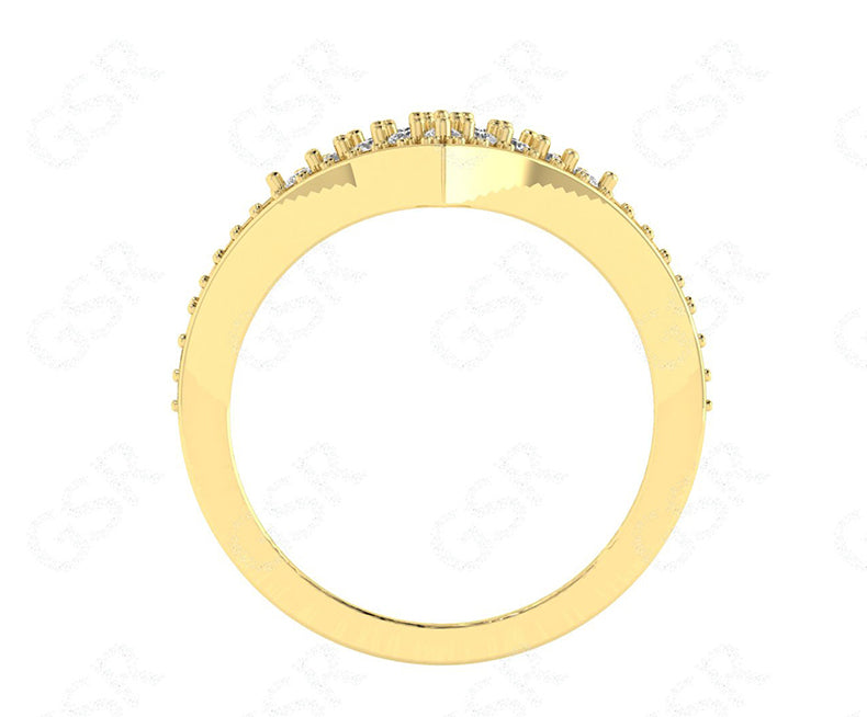 Elegant Moissanite Anniversary Gold Ring - Dazzling Diamond Shape Stacking Ring in Silver and Gold