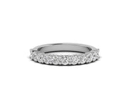Elegant Round Moissanite Half Eternity Wedding Band for Women - Perfect Moissanite Stackable Rings and Bridal Stacking Matching Band - Classic Anniversary Beauty