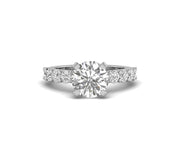 2.5 Ct Round Moissanite Solitaire Engagement Ring, Colorless Moissanite Diamond Rings For Women, Classic Promise Ring For Her, Proposal Ring