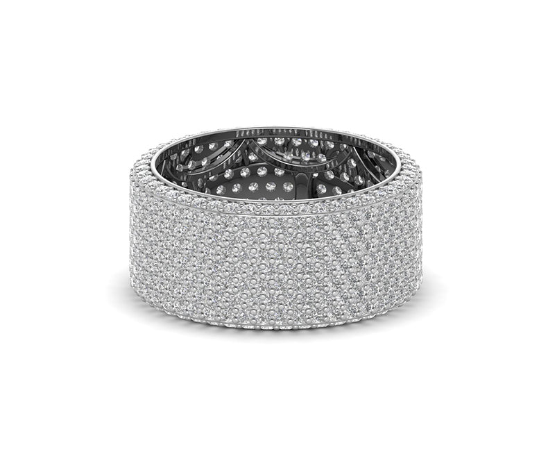 Round Cut Full Eternity Mens Wedding Band