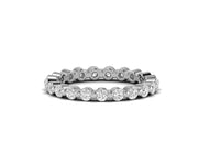 Floating Moissanite Wedding Band for Women – Elevate Your Bridal Stackable Rings with this Elegant Bubble Single Prong Eternity Band Featuring 2.20mm Round Stones, a Perfect Matching Band for Your Special Day