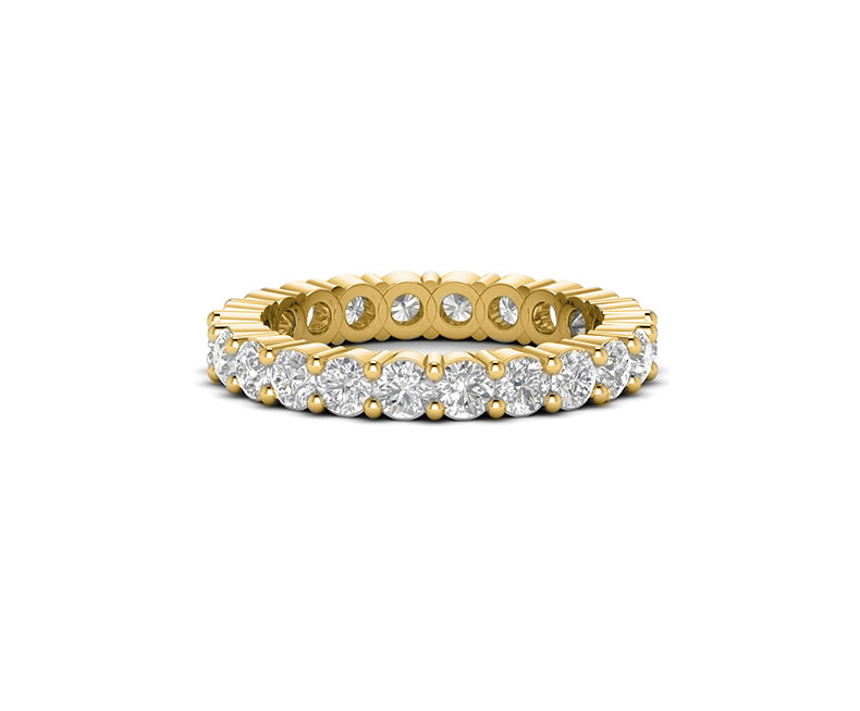 3 mm Wide Round Moissanite Diamond Womens Wedding Band, Full Eternity Wedding Ring, Anniversary Ring, Matching Band, Stackable Ring
