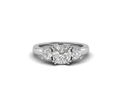 3 Stone Cushion Cut Engagement Ring