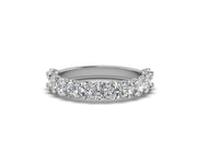 Elegant Forever: Eternity Oval Wedding Band in Silver and Gold with Moissanite - Women's Wedding Band, Anniversary Ring, Unique Bridal Jewelry, U Prong Design