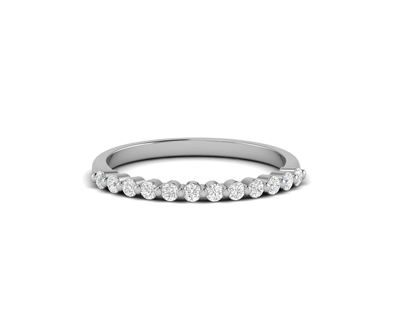 Round Cut Half Eternity Ring Stacking Wedding Band For Women