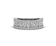 Sterling Silver Half Eternity Channel Set Stacking Band