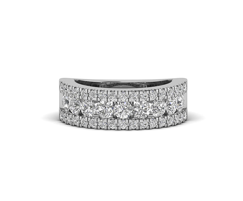 Sterling Silver Half Eternity Channel Set Stacking Band