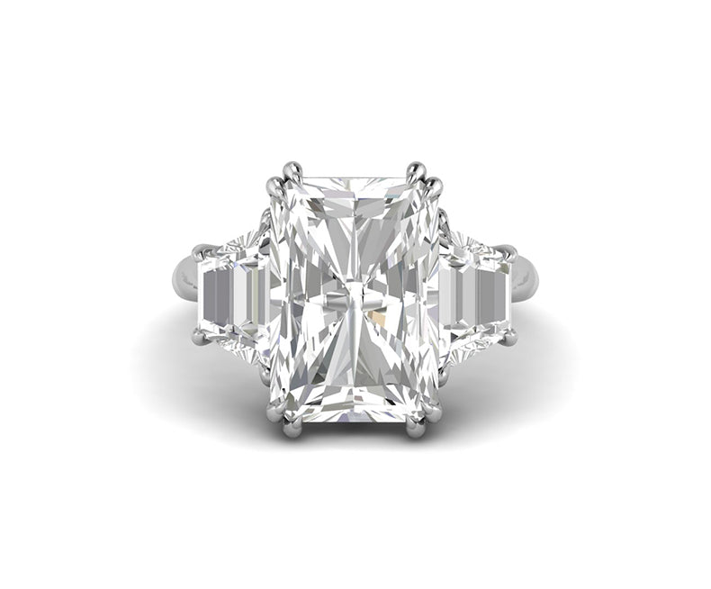 Radiant Cut Trilogy Diamond Statement Ring