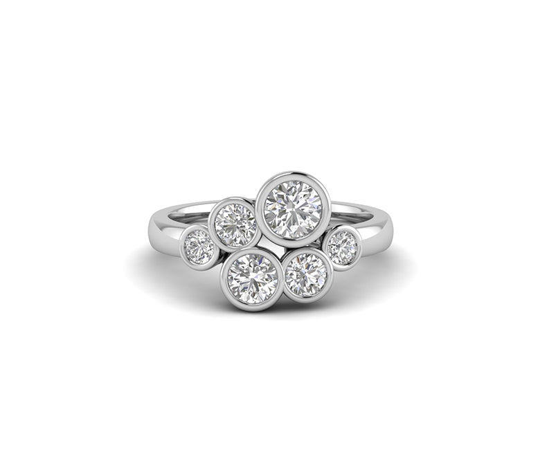 1.20 Ct Round Moissanite Six Stone Anniversary ring