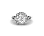 Antique Halo Engagement Rings, Estate Jewelry Women Rings, Round Vintage Moissanite Engagement Ring, Art Deco Engagement Ring, Silver Rings