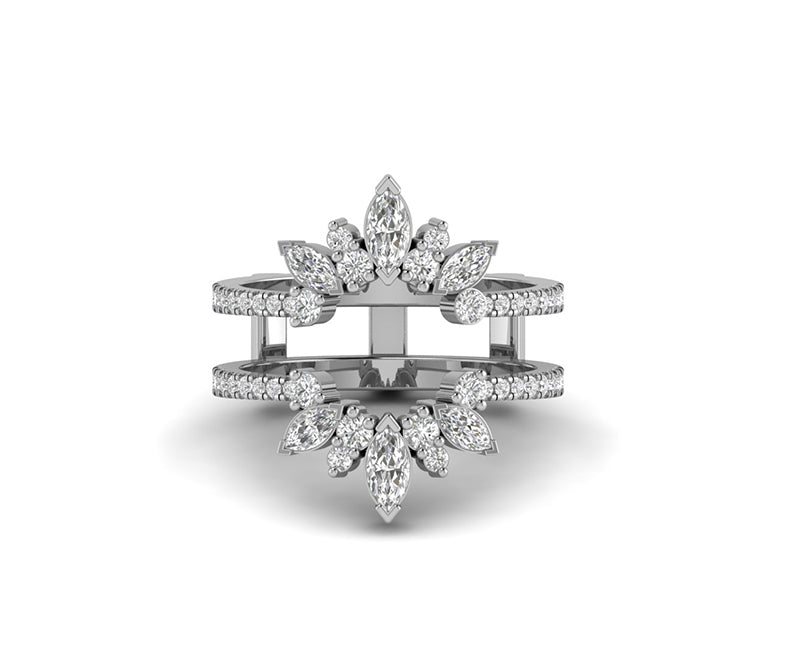 Starburst Solitaire Enhancer , Moissanite Ring Enhancer, Silver Ring Enhancers and Wraps, Moissanite Ring Enhancer, Enhancer Wedding Band