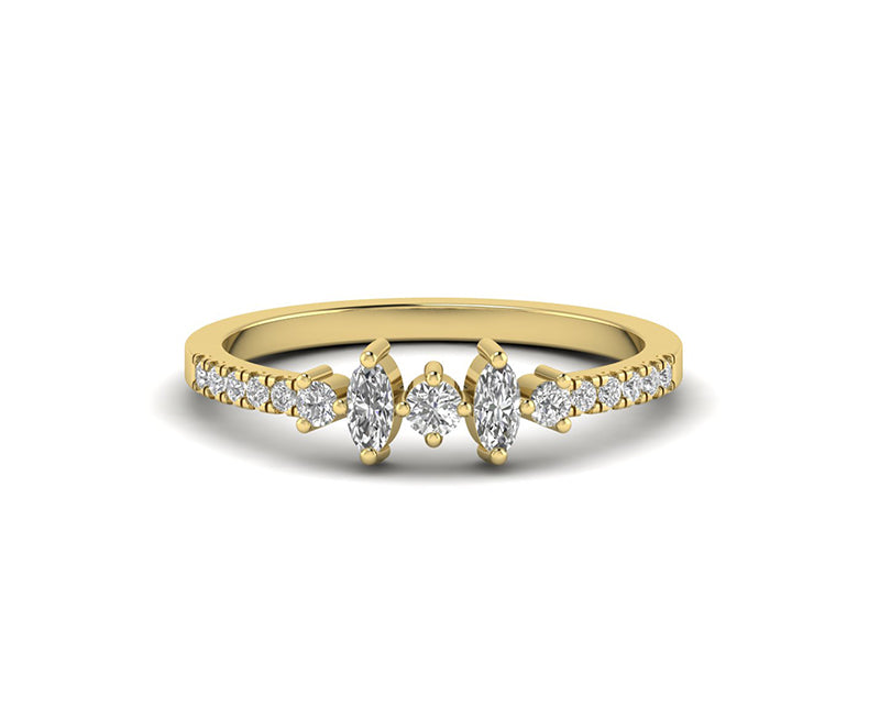 Timeless Elegance: Silver and Gold Dainty Stacking Ring, the Perfect Stackable Wedding Ring with Moissanite Sparkle, a Minimalist Promise of Love and a Beautiful Gift for Her