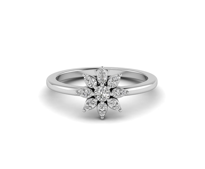 Radiant Sunburst Moissanite Ring in 14k Gold - Nature-Inspired Women's Wedding Band, Promise, and Anniversary Ring