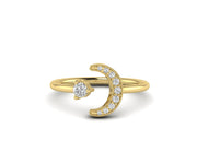 Crescent Moon Double Horn Open Stacking Rings