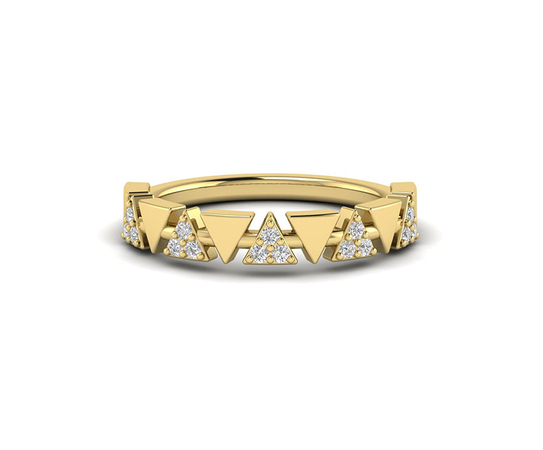 A Striking Geometric Triangle Shape Stackable Ring