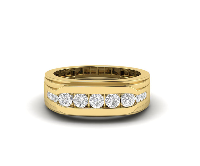 Mens Moissanite Wedding Band / Mens Colorless Moissanite Engagement Ring / Anniversary Band For Him / His Band / Gift for Him