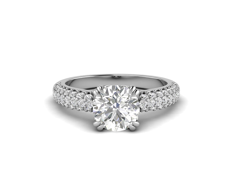 Round Moissanite Engagement Ring / Classic Anniversary Ring / Sterling Silver Ring / Wedding Ring For Women / Propose Ring for Her