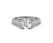 Round Moissanite Engagement Ring / Classic Anniversary Ring / Sterling Silver Ring / Wedding Ring For Women / Propose Ring for Her
