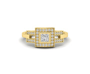 Square Shape Moissanite Halo Engagement Ring - Unique Silver and Gold Anniversary Ring - Elegant Wedding Ring For Women - Perfect Gift For Her
