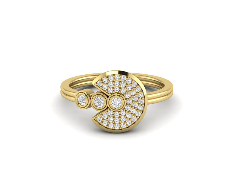 Silver and Solid Gold Unique Stacking Ring