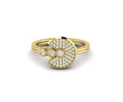 Silver and Solid Gold Unique Stacking Ring