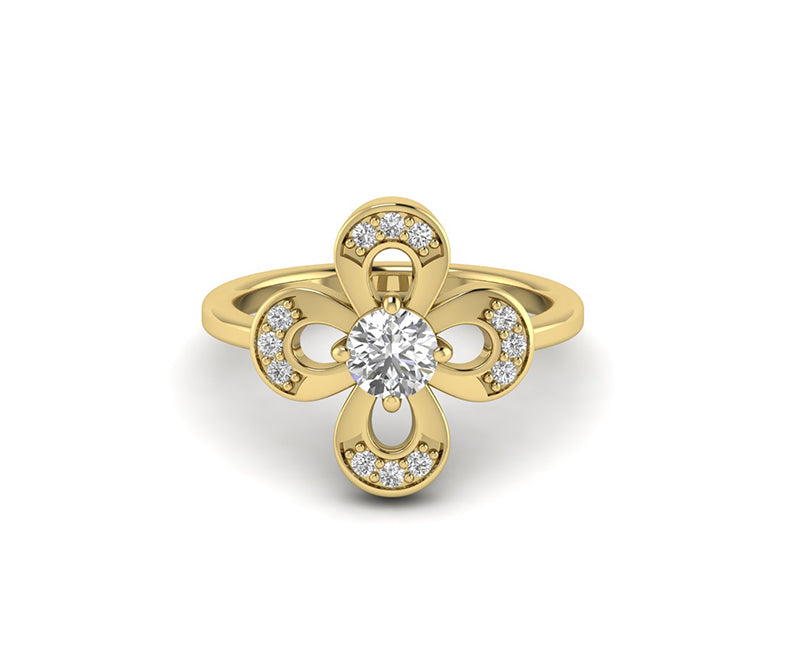 Nature-Inspired Floral Stackable Ring in Silver and Gold - Perfect Promise or Anniversary Gift for Her