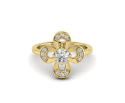 Nature-Inspired Floral Stackable Ring in Silver and Gold - Perfect Promise or Anniversary Gift for Her