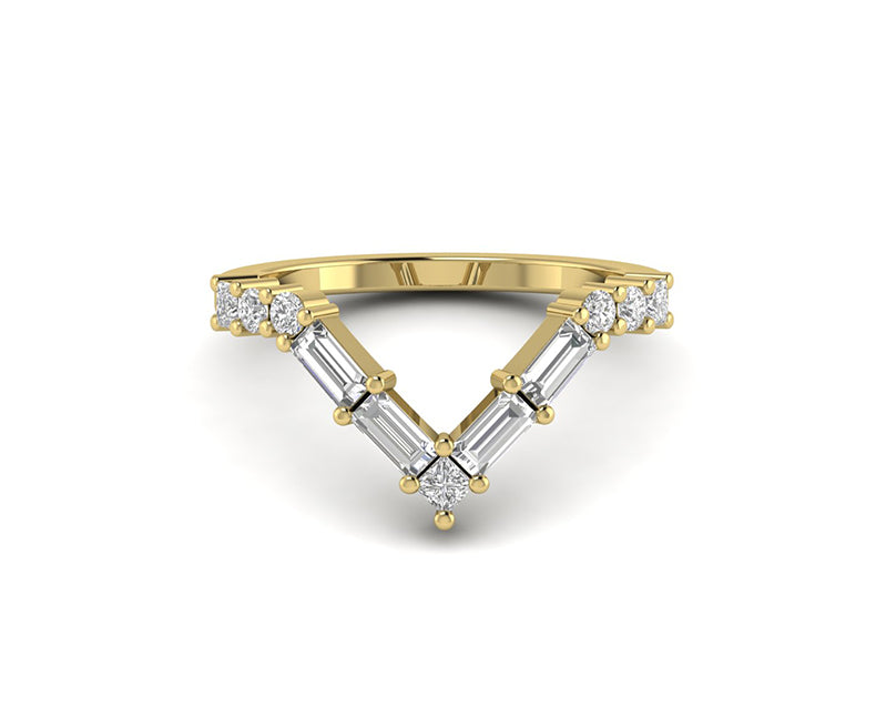 V Shape Geometric Stacking Wedding Band