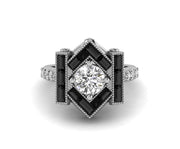 Estate Jewelry Rings, Antique Engagement Rings, Black Baguette Vintage Engagement Ring, Art Deco Engagement Ring, Rings For Women, Mothers