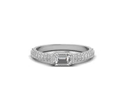 Timeless Elegance: Emerald Solitaire Moissanite Engagement Ring in Silver and Gold, a Minimalist Ring for Women with Enduring Charm